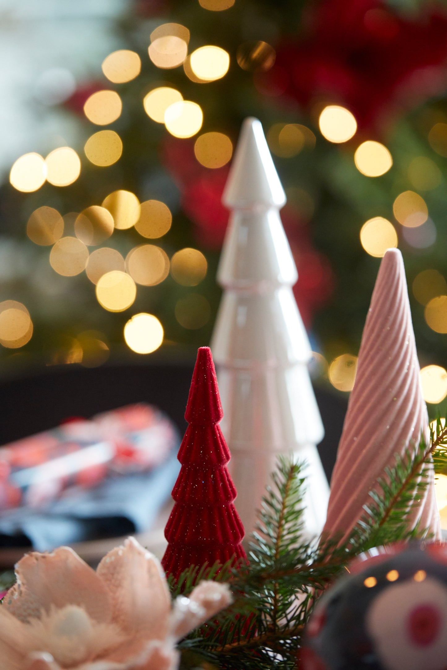 Pink Velvet Swirl Table Top Tree