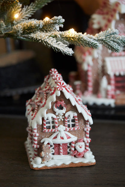 Led Gingerbread House With Santa