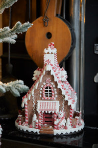 Led Gingerbread House With Snowman