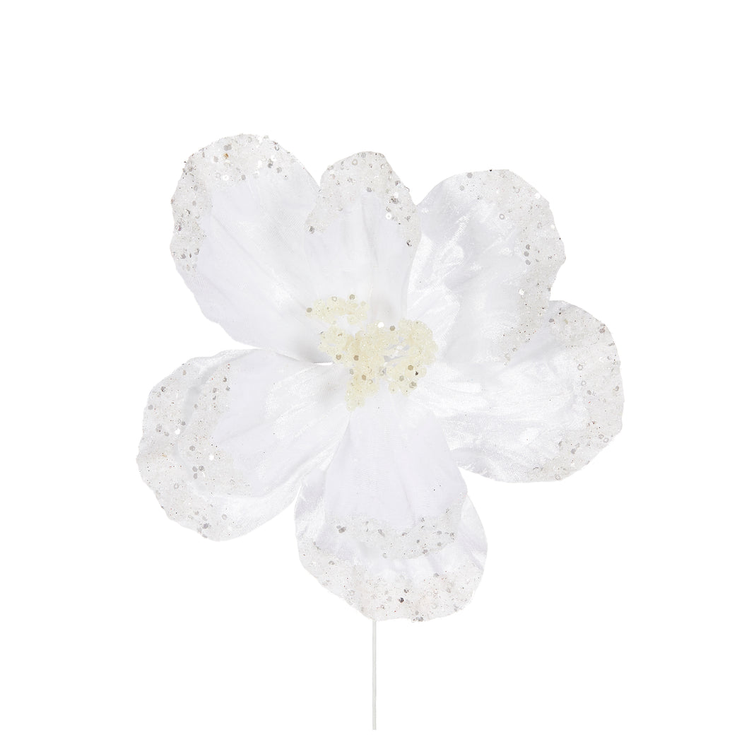 White Glitter Flower