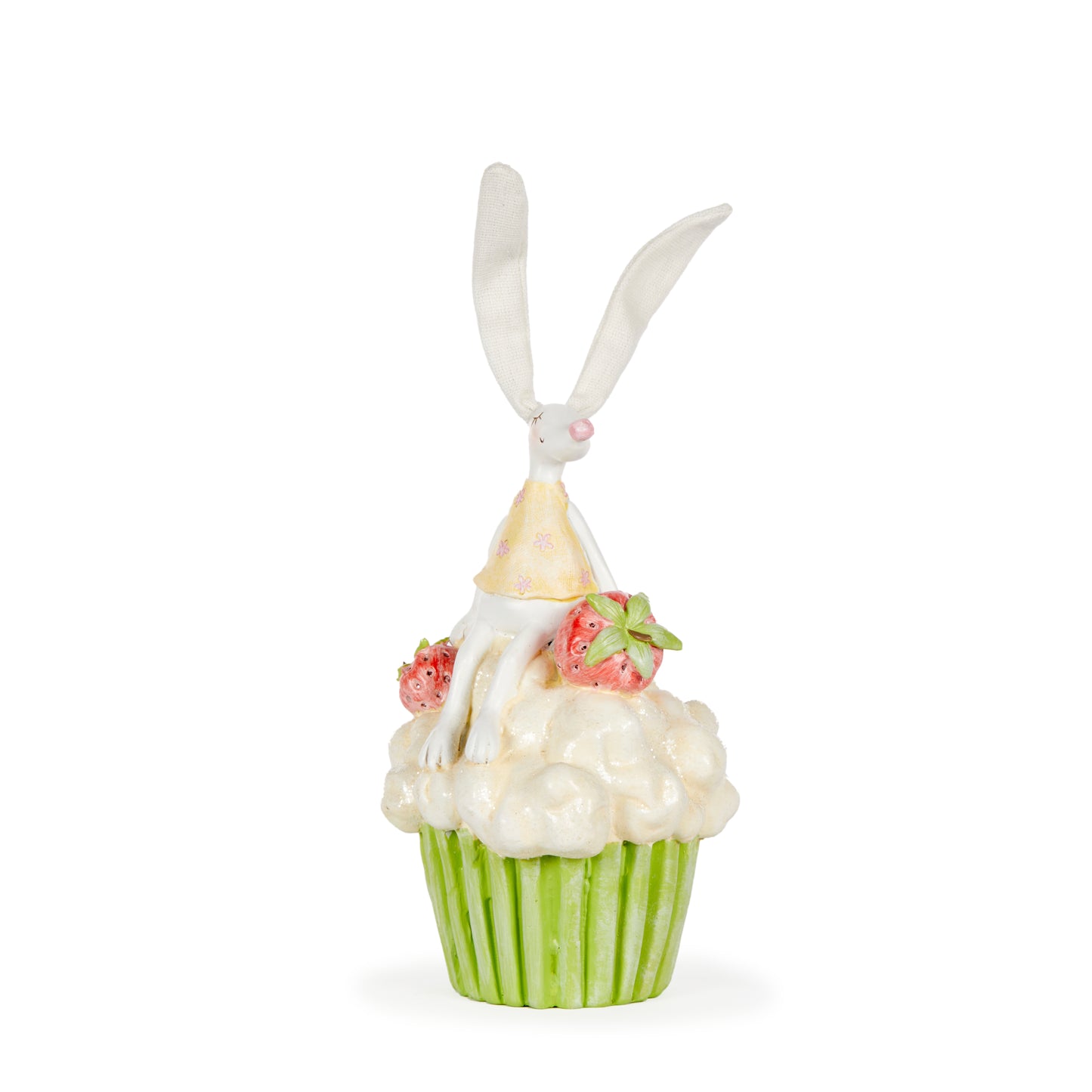 WHITE BUNNY ON CUPCAKE