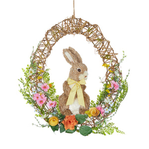 Spring Floral Bunny Wreath