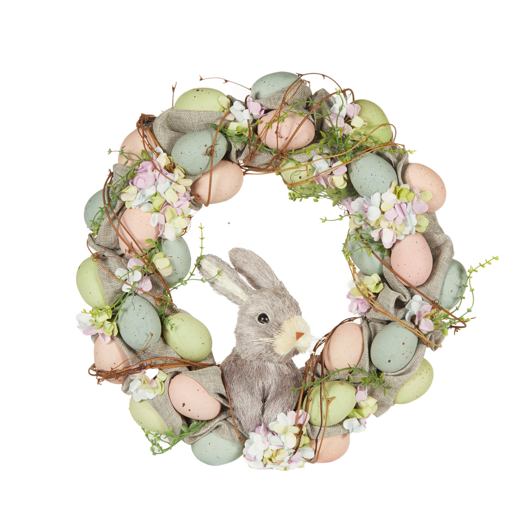 Grey Bunny Egg Wreath