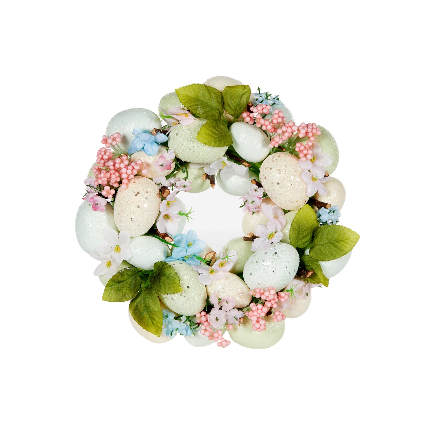 24Cm Floral Egg Wreath