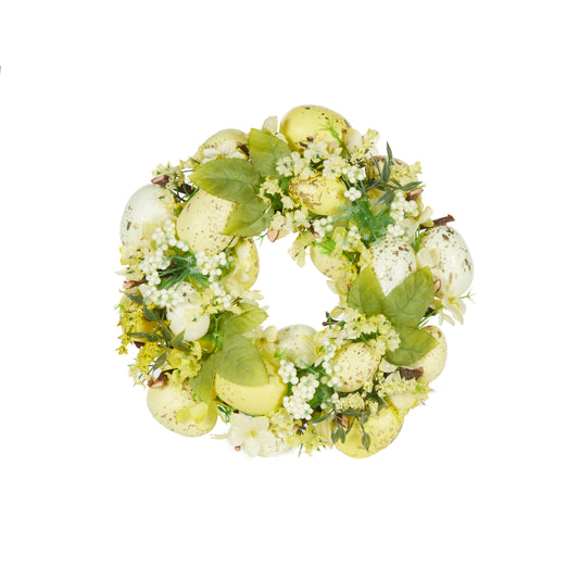 24Cm Sunshine Floral Egg Wreath