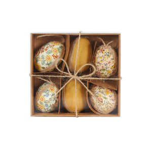 Paisley Fabric Eggs Gift Box Sunshine