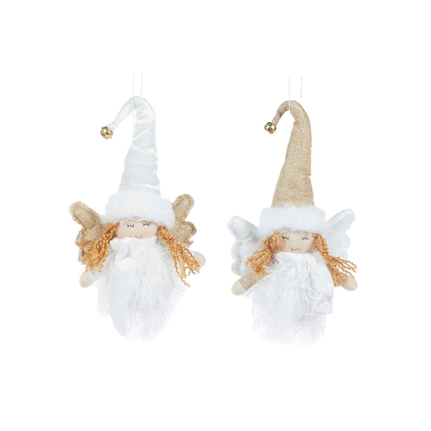 Hanging Fabric Angels White Hat