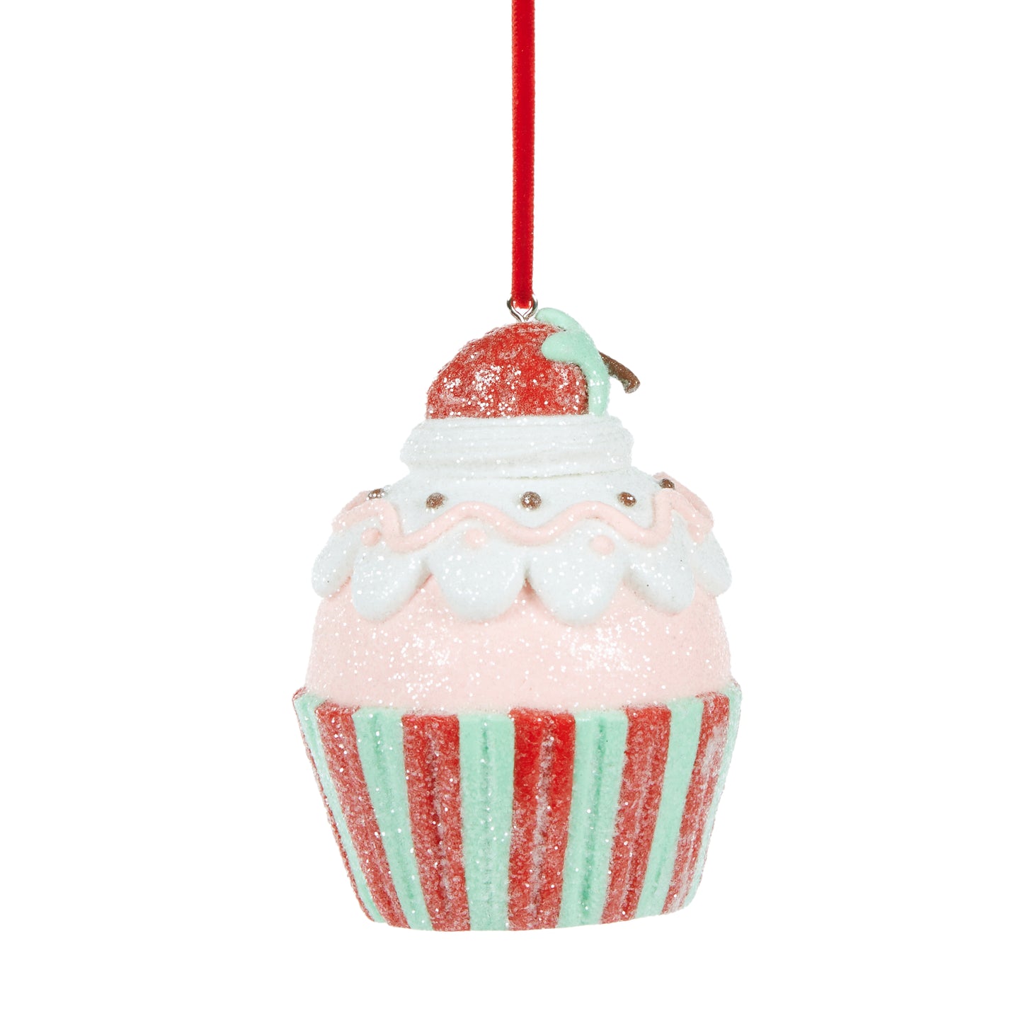 Cupcake With Strawberry Hanging