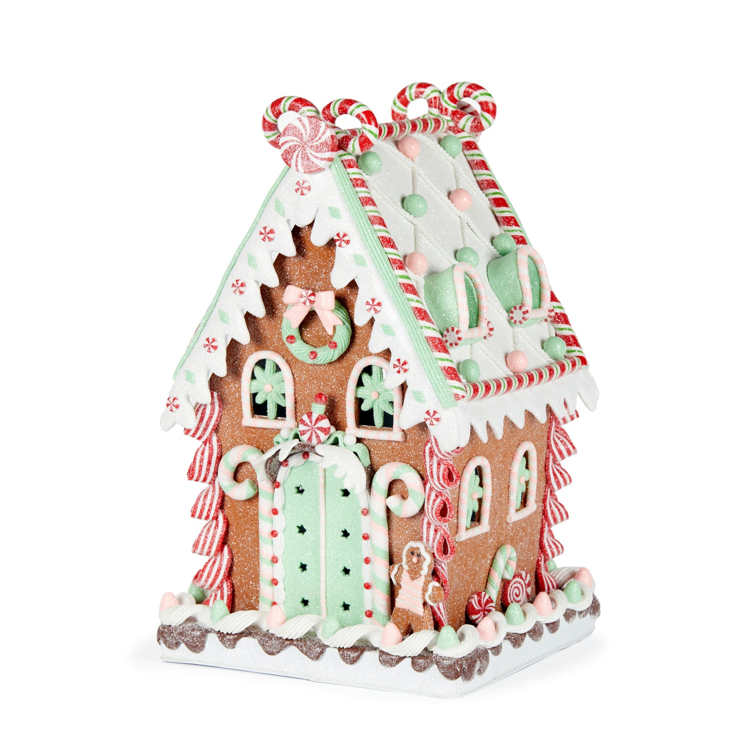 Mint And Pink Led Gingerbread Mansion