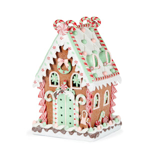 Mint And Pink Led Gingerbread Mansion