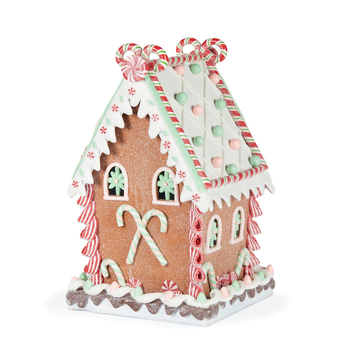 Mint And Pink Led Gingerbread Mansion