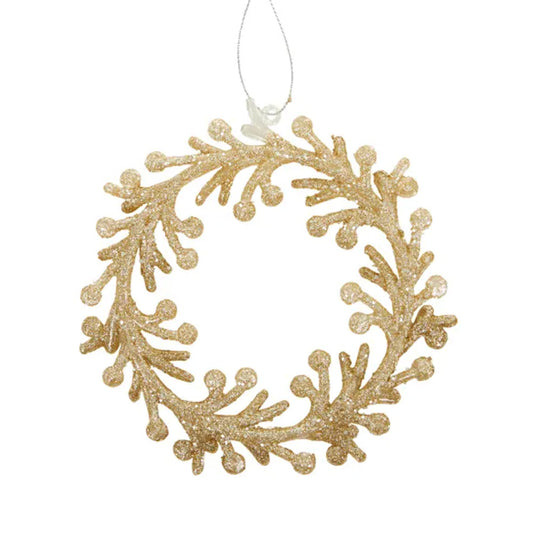 METALLIC WREATH HANGING ORNAMENT