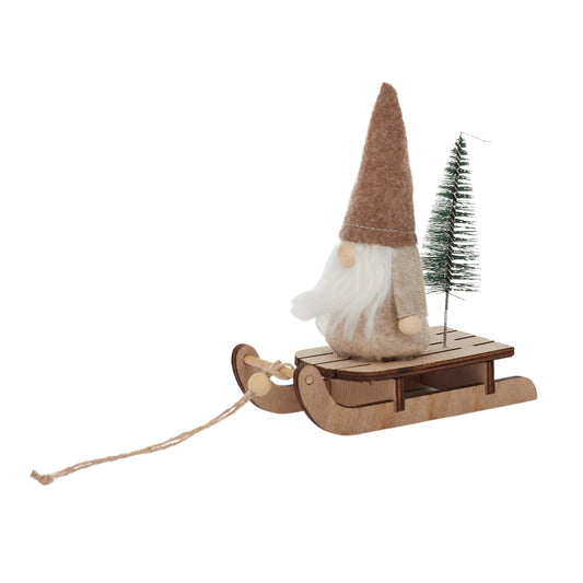 SAM SLEDDING GNOME WITH TREE