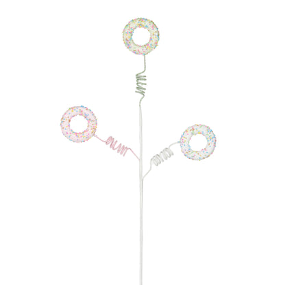 White Pink & Green 3 Donut Spr