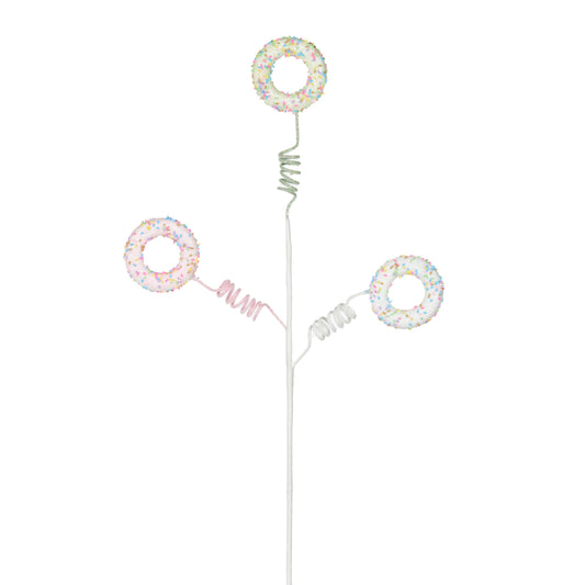 White Pink & Green 3 Donut Spr