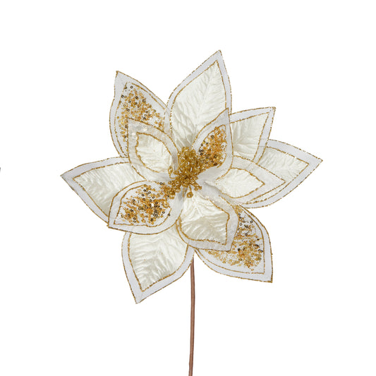 Ivory/Gold Poinsettia