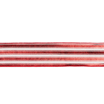 Red White Metalic Stripe Ribbo
