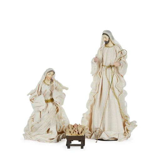 3 Piece Eloquent Fabric Nativity Natural