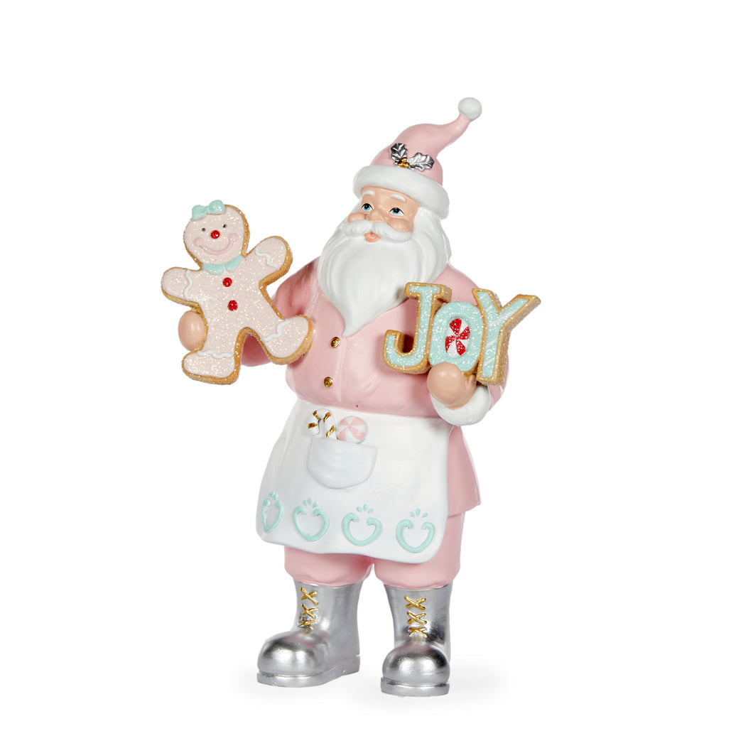 Pink Gingerbread Baking Santa