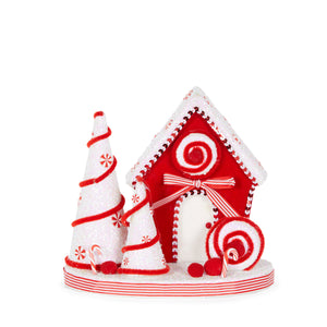 24Cm Peppermint House With Trees