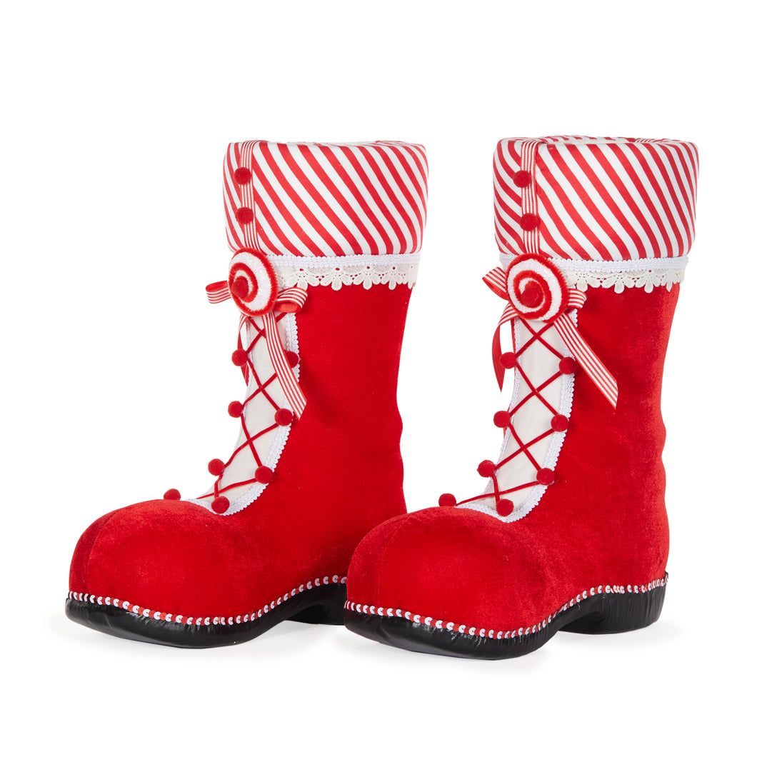 Peppermint Santa Boots Pair
