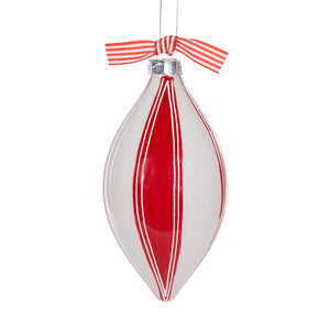 Peppermint Glass Drop Bauble Hanging