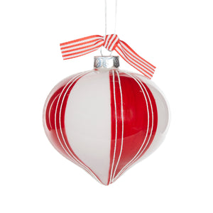 Peppermint Glass Onion Bauble Hanging