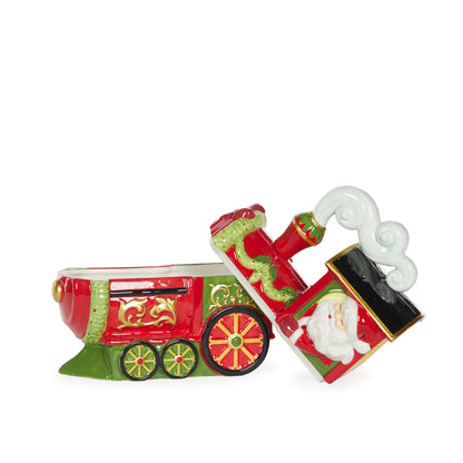 Ceramic Christmas Train Co0Kie Jar