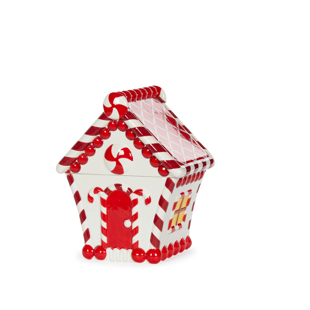 Peppermint Candy House Cookie Jar