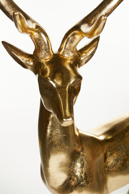 Golden Standing Deer With Wreath