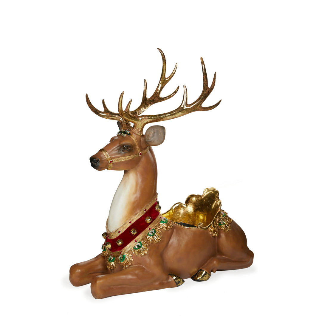 Elaborate Sitting Reindeer Tree Pot