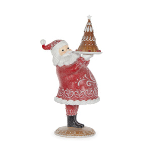 Red Gingerbread Santa With Cake
