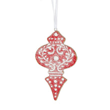 Load image into Gallery viewer, Red Gingerbread Cookie Ornaments Set/3
