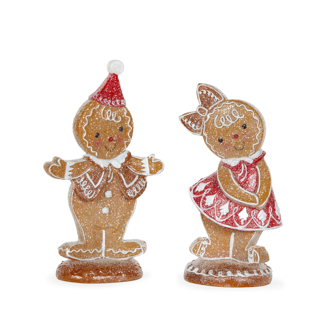 Red Gingerbread Boy & Girl Pair