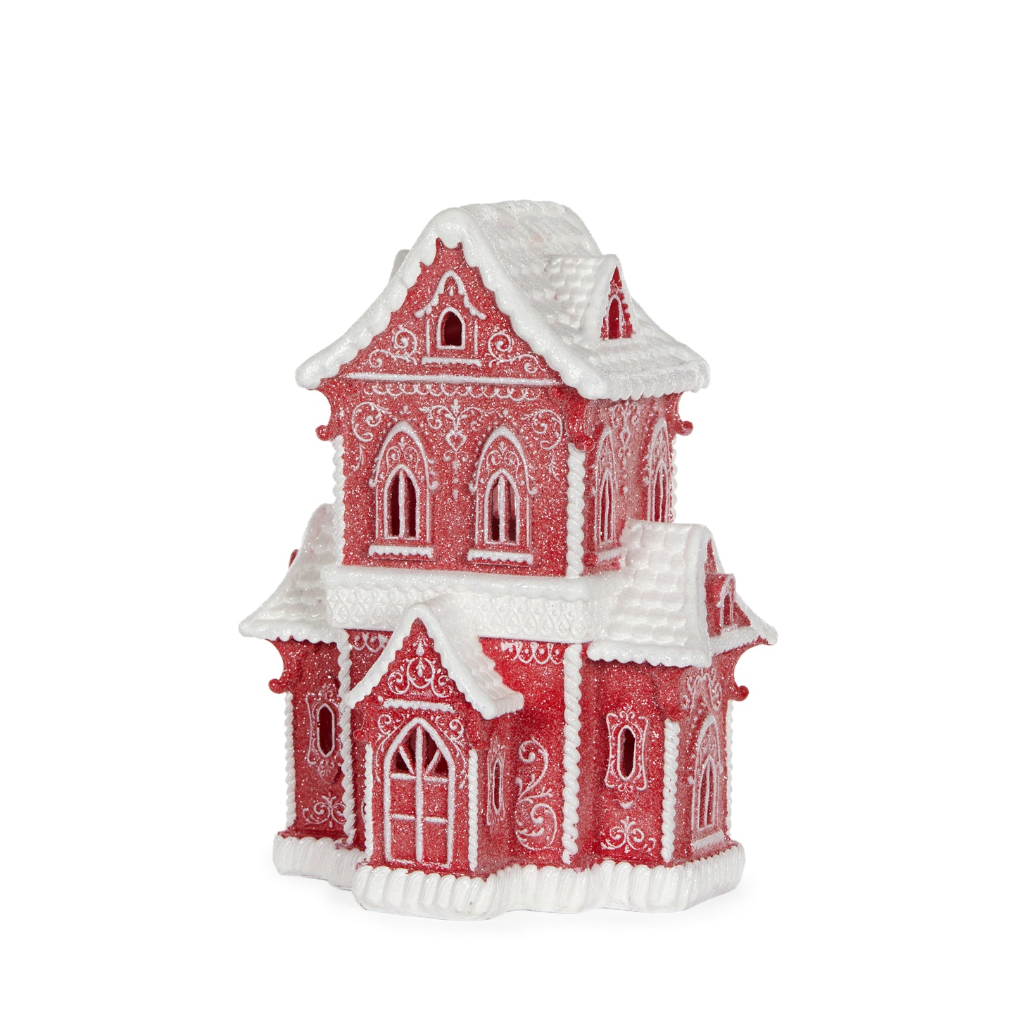 Led Red Gingerbread Mansion