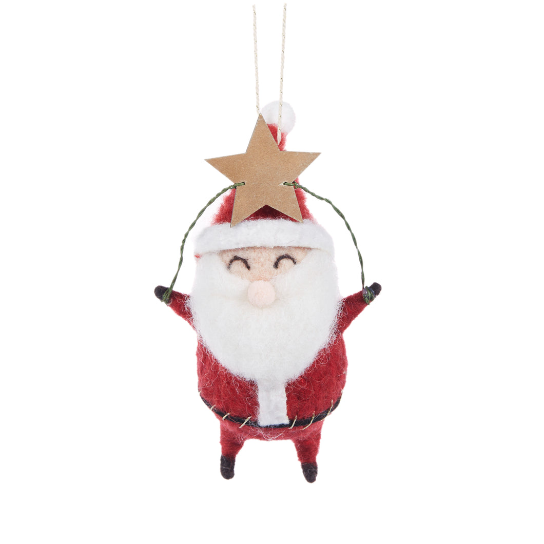 Wool Santa With Star Skipping Rope