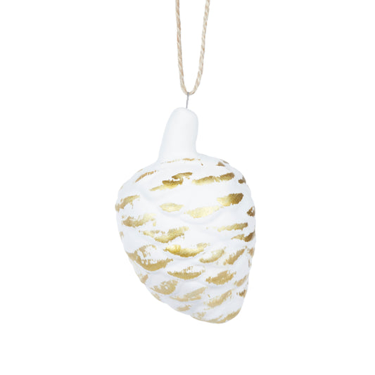 Gold Leaf Porcelain Pinecone Hanging