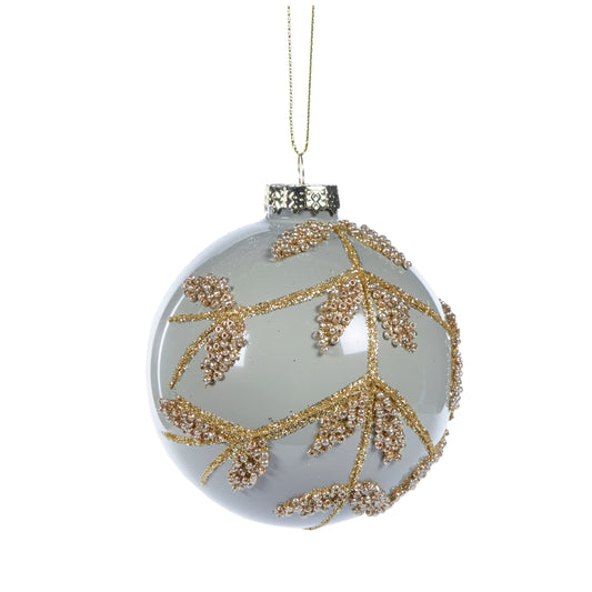 Gold Beaded Mistletoe Bauble