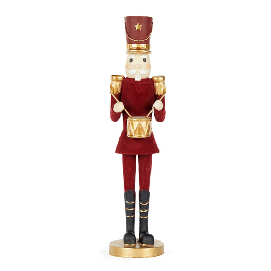 38 Cm Burgundy Velvet Drummer Boy