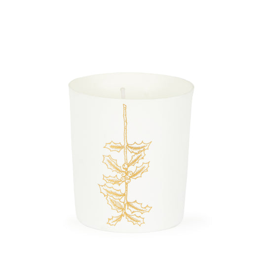 Porcelain Candle With Holly