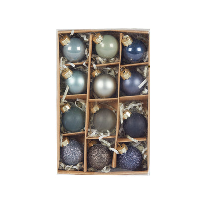 12pk Blue Glass Baubles