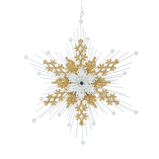 Intricate Snowflake Gold And White