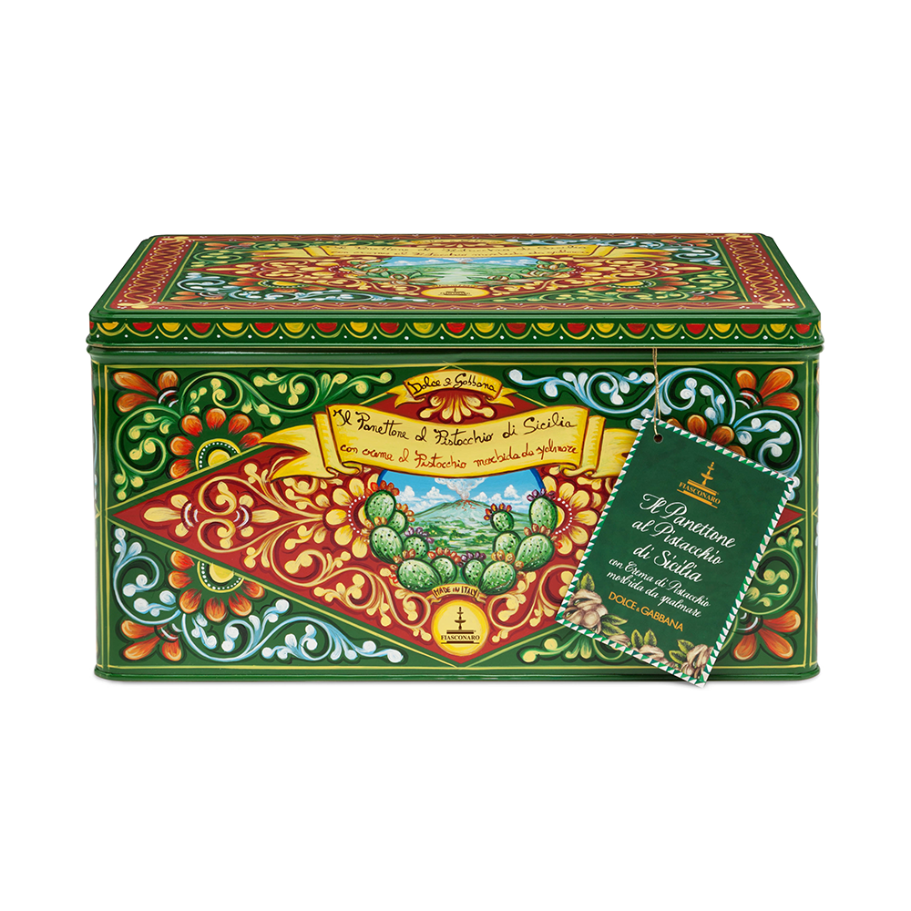 DOLCE & GABBANA TIN PANETTONE W/ PISTACCHIO - 1KG