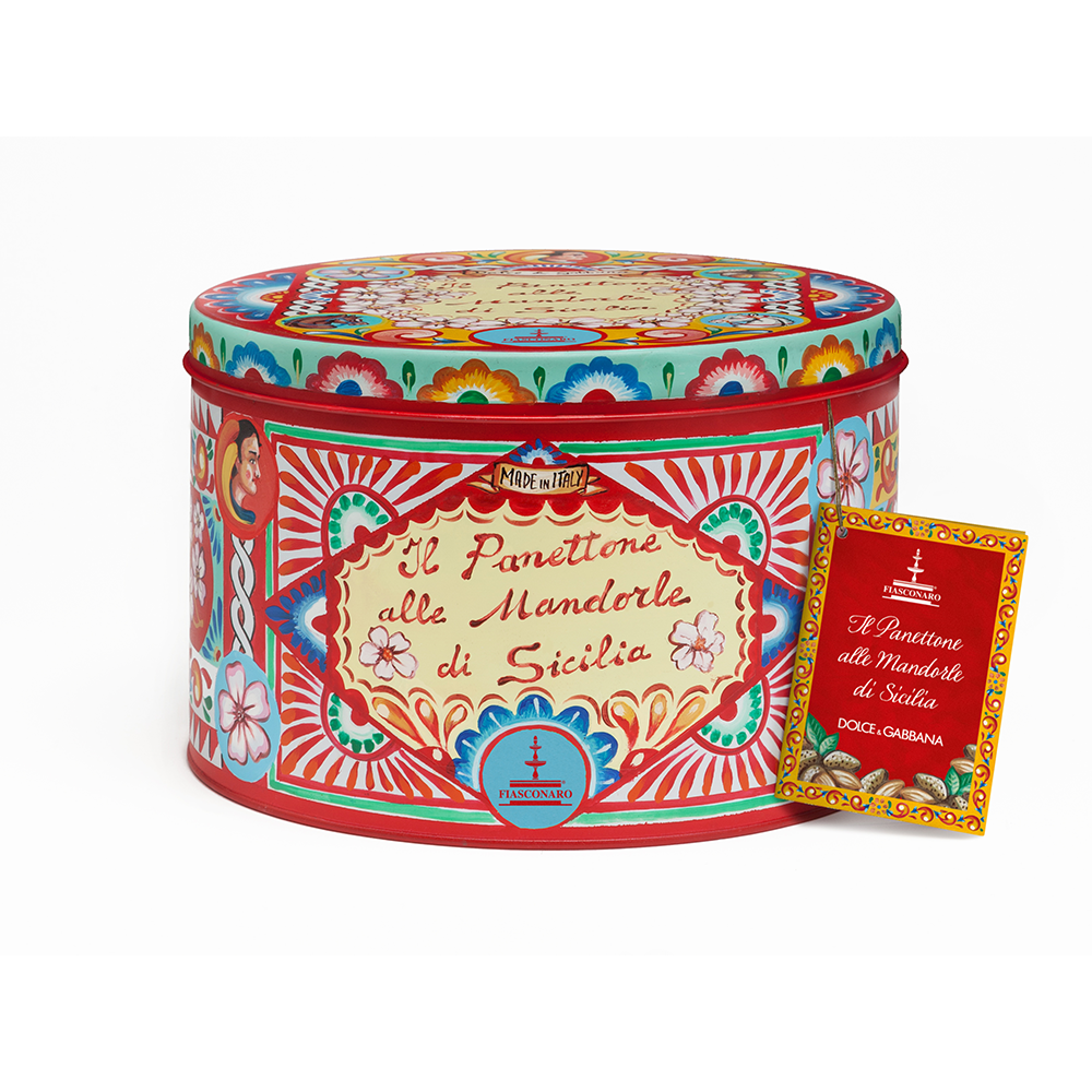 DOLCE & GABBANA TIN PANETTONE W/ ALMONDS - 1KG