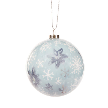 7.5Cm Artist Bauble - Shimmering Snowflakes