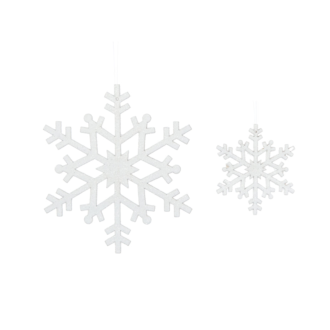 Glittered Snowflakes White