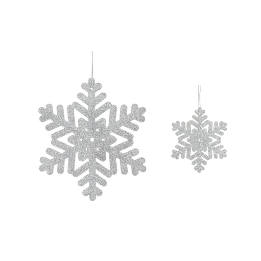 Glittered Snowflakes Silver