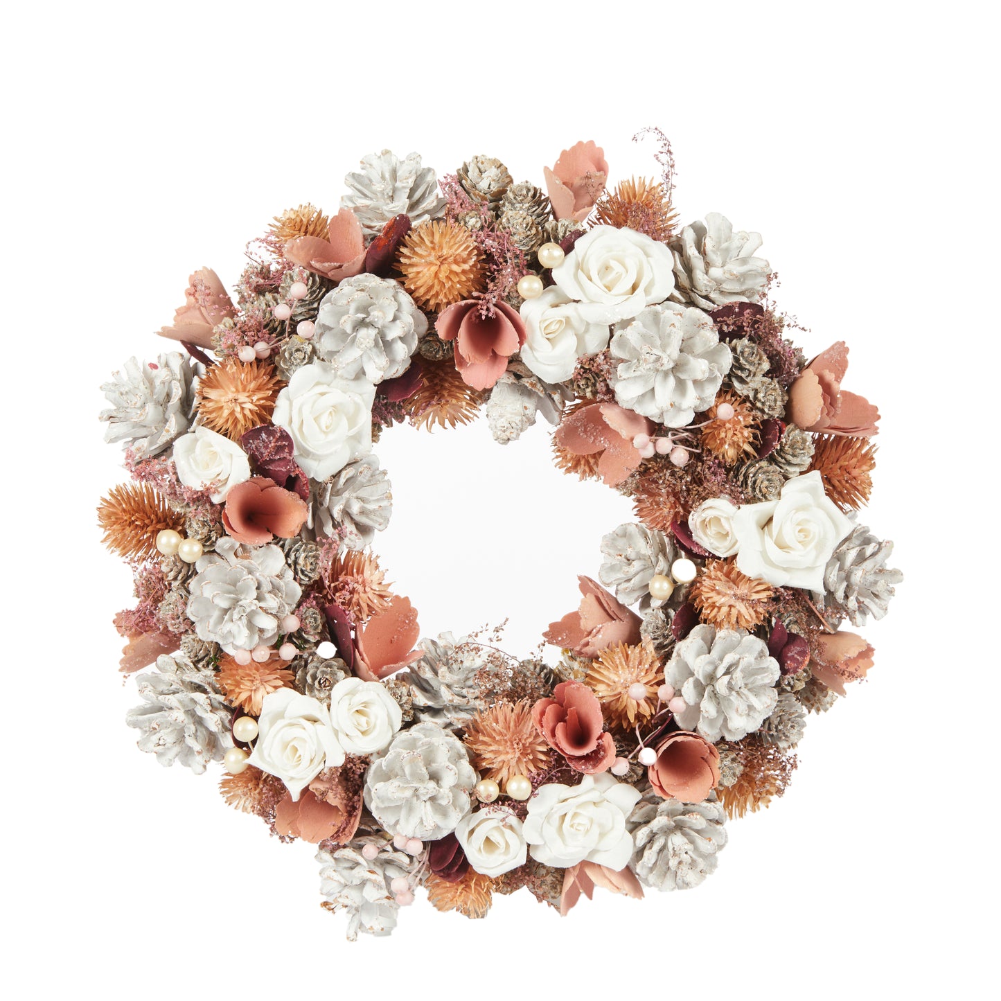 33 Cm Blush Pinecone Wreath