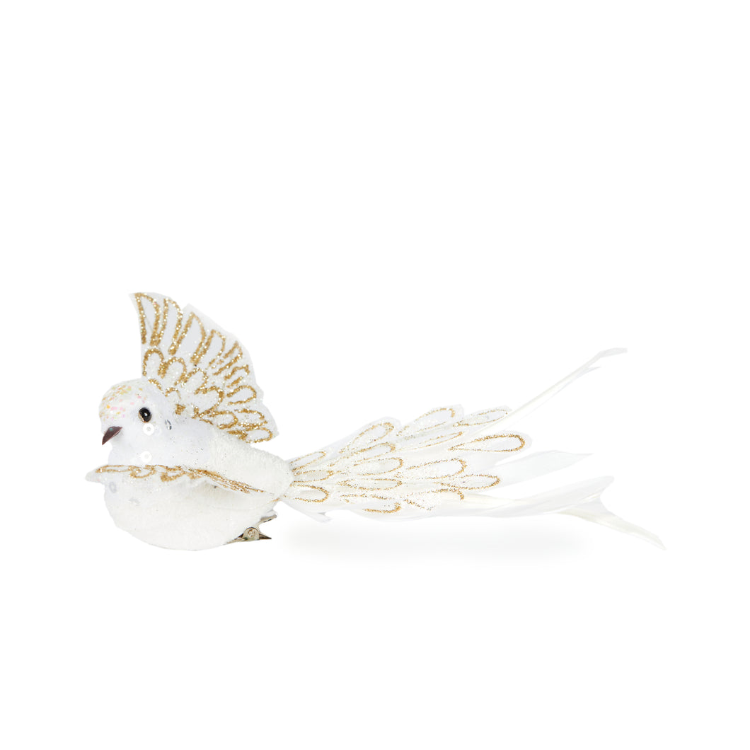 White And Gold Swallow Clip Bird