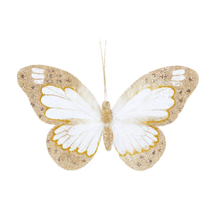 Gold Glitter Butterfly Clip Bird